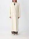 The Frankie Shop Womens Gaia Double-breasted Wool-blend Coat Ivory Xxs In Neutral
