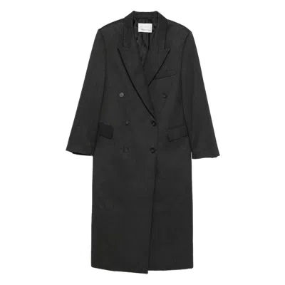 The Frankie Shop Double-breasted Coat In Black