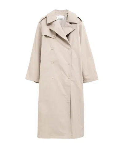 The Frankie Shop Collared Long-sleeved Trench Coat In Neutral