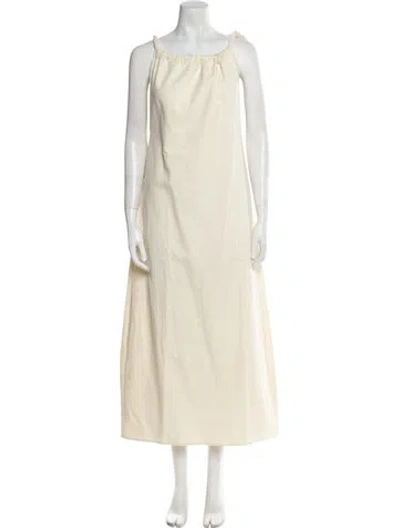 Pre-owned The Frankie Shop Corduroy Long Dress In Neutral