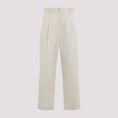 The Frankie Shop Cotton Chino Trousers For Women In White