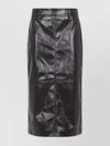 The Frankie Shop Crackled Pencil Skirt Textured Surface In Black