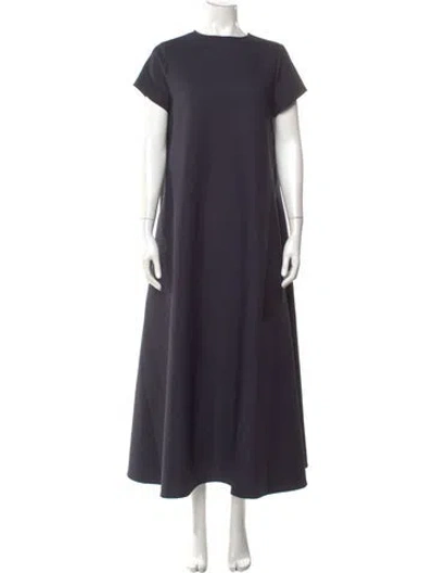Pre-owned The Frankie Shop Crew Neck Long Dress In Blue