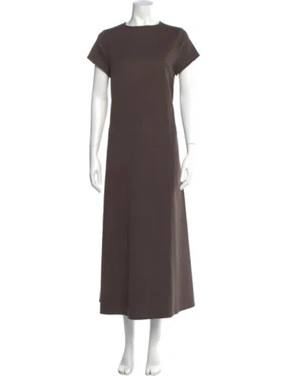 Pre-owned The Frankie Shop Crew Neck Long Dress In Brown