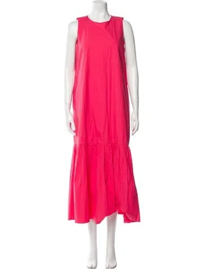 Pre-owned The Frankie Shop Crew Neck Long Dress In Pink