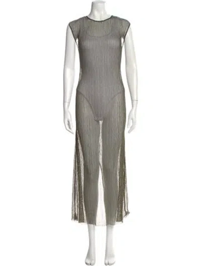 Pre-owned The Frankie Shop Crew Neck Long Dress W/ Tags In Gray