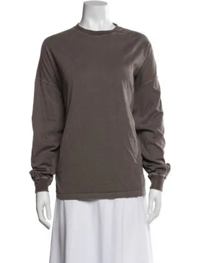 Pre-owned The Frankie Shop Crew Neck Long Sleeve T-shirt In Gray