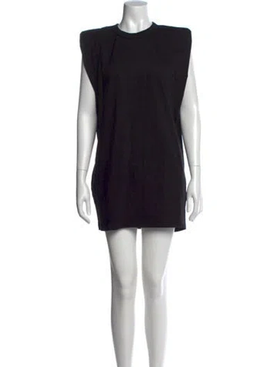 Pre-owned The Frankie Shop Crew Neck Mini Dress In Black