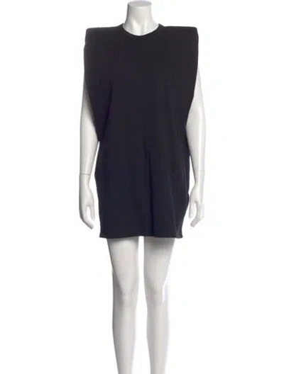 Pre-owned The Frankie Shop Crew Neck Mini Dress In Blue