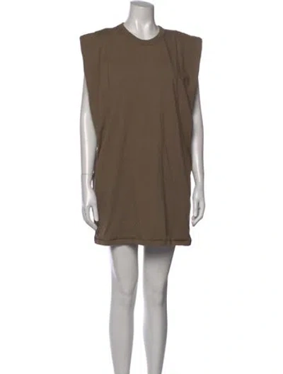 Pre-owned The Frankie Shop Crew Neck Mini Dress In Brown