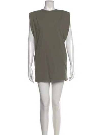Pre-owned The Frankie Shop Crew Neck Mini Dress In Green