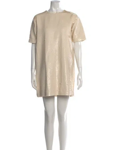 Pre-owned The Frankie Shop Crew Neck Mini Dress In Neutral