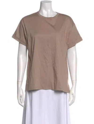 Pre-owned The Frankie Shop Crew Neck Short Sleeve T-shirt In Brown