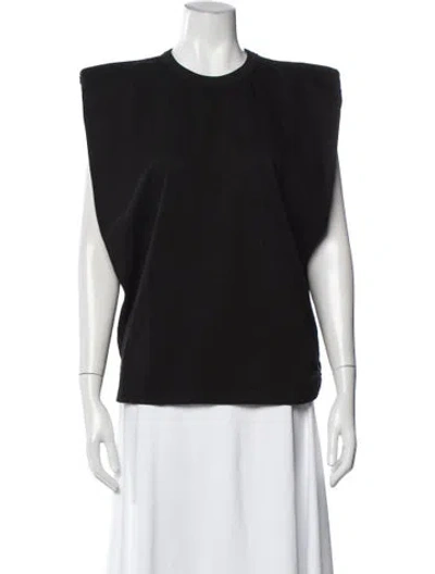Pre-owned The Frankie Shop Crew Neck Sleeveless Top In Black