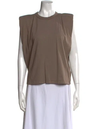 Pre-owned The Frankie Shop Crew Neck Sleeveless Top In Brown