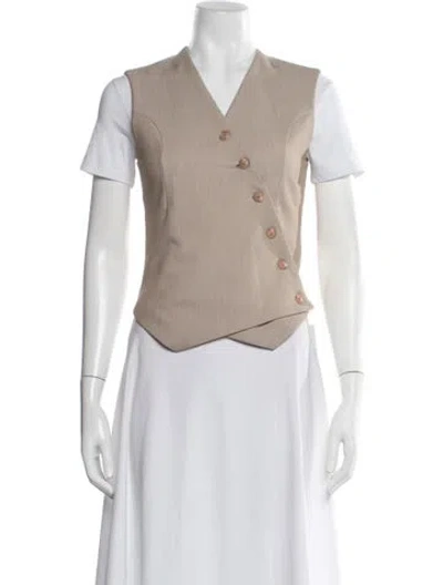 Pre-owned The Frankie Shop Crew Neck Sleeveless Top In Neutral