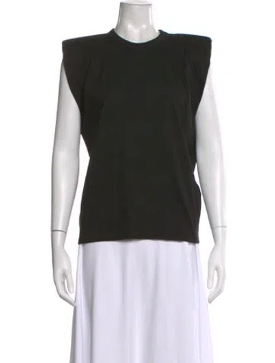 Pre-owned The Frankie Shop Crew Neck Sleeveless T-shirt In Black