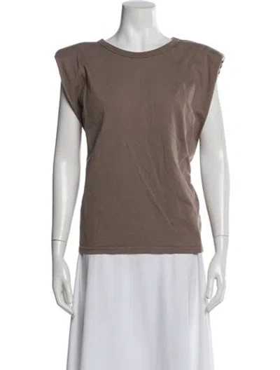 Pre-owned The Frankie Shop Crew Neck Sleeveless T-shirt In Brown