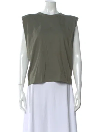 Pre-owned The Frankie Shop Crew Neck Sleeveless T-shirt In Green