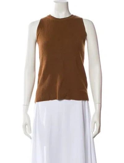 Pre-owned The Frankie Shop Crew Neck Sweater In Brown
