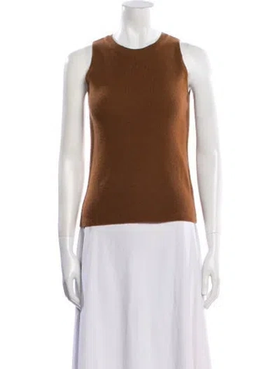 Pre-owned The Frankie Shop Crew Neck Sweater In Brown