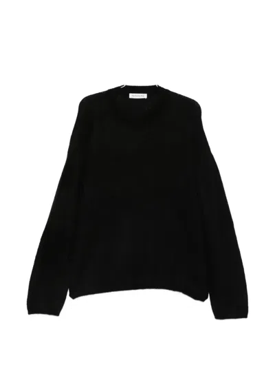 The Frankie Shop Crew-neck Oversized Sweater In Black