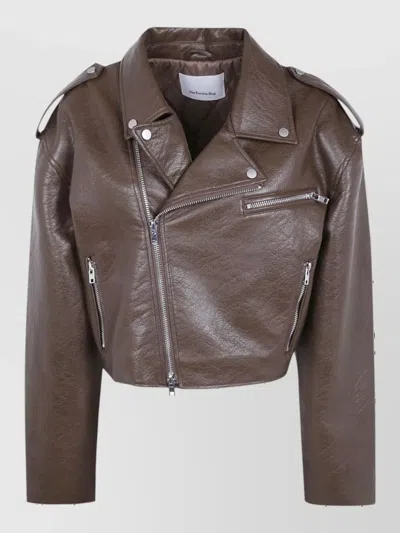 The Frankie Shop Cropped Biker Jacket