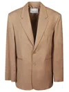 The Frankie Shop Wrap Blazer With Back Vent And Pockets In Brown
