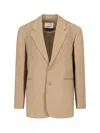 The Frankie Shop Wrap Blazer With Back Vent And Pockets In Nude