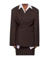 The Frankie Shop Crosby Wrap Blazer In Brown