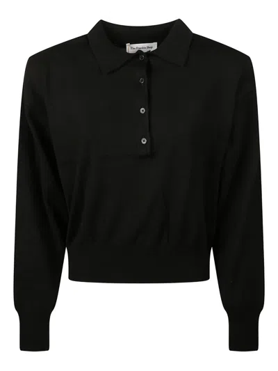 The Frankie Shop Croydon Wool Blend Polo Shirt In Black