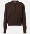 The Frankie Shop Croydon Wool-blend Polo Sweater In Brown