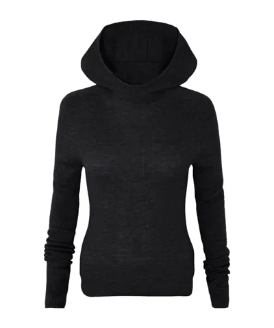 The Frankie Shop Danae Hooded Knit Top - Black