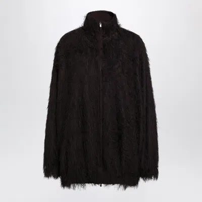 The Frankie Shop Dark Baxter Jacket With Fringe In Brown