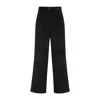 The Frankie Shop Dark Brown Cotton Norstrand Pleated Corduroy Trousers In Black