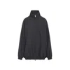 The Frankie Shop Dark Grey Virgin Wool Baxter Plaid Track Jacket In Black