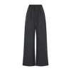 The Frankie Shop Dark Grey Virgin Wool Baxter Plaid Track Pants In Black