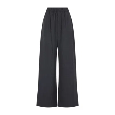 THE FRANKIE SHOP DARK GREY VIRGIN WOOL BAXTER PLAID TRACK PANTS