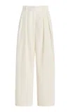 Shop The Frankie Shop Daytona Pleated Wool-blend Trousers In Ivory