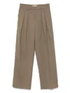 The Frankie Shop High-waisted Khaki Trousers With Pleated Front Detail In Neutral