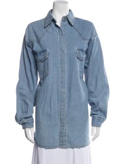 Pre-owned The Frankie Shop Denim Jacket In Blue