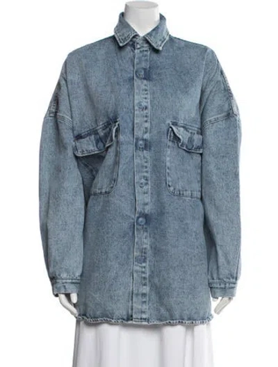 Pre-owned The Frankie Shop Denim Jacket In Blue