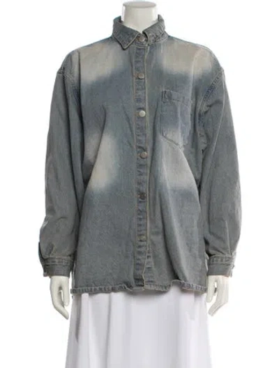 Pre-owned The Frankie Shop Denim Jacket In Gray