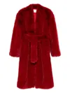 The Frankie Shop Destiny Padded Faux-fur Coat In Red