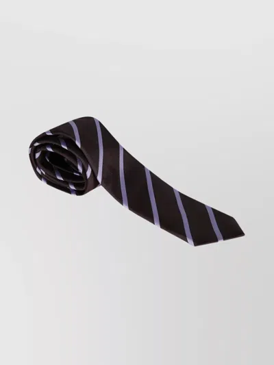 The Frankie Shop Diagonal Striped Tie Smooth Texture Design In Black