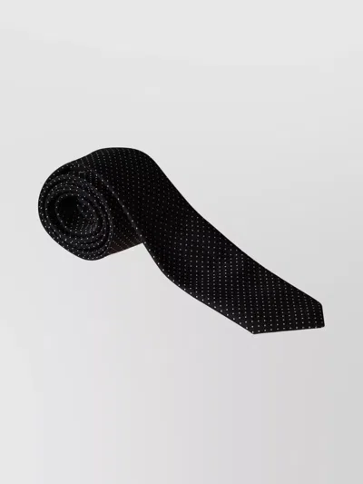 The Frankie Shop Dotted Jacquard Tie With Polka Dot Design In Black
