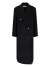 The Frankie Shop Womens Black Gaia Double-breasted Wool-blend Coat In Black
