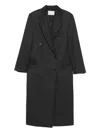 The Frankie Shop Jane Double-breasted Coat In Black