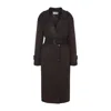 The Frankie Shop Double-breasted Long Coat With Belted Waist In Black