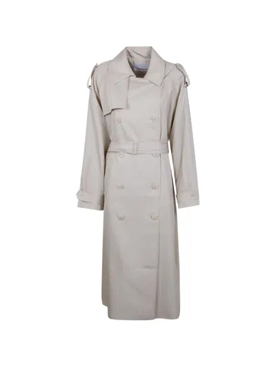 The Frankie Shop Double-breasted Belted Trench Coat In Multi